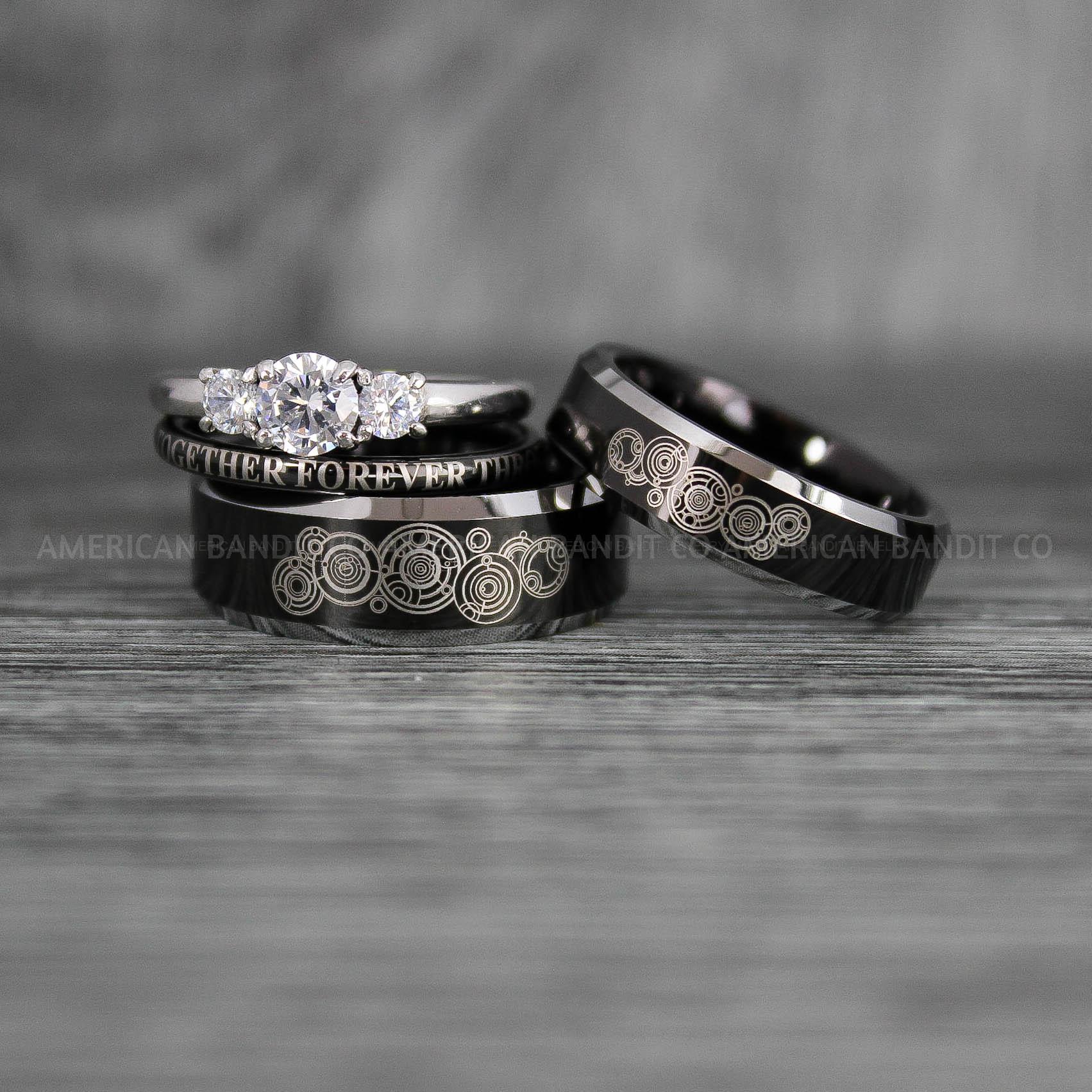 IMG_7494 Dr Who Rings, Dr Who Wedding Rings, Dr Who Jewelry, Gallifreyan Rings, Gallifreyan Wedding Rings, Gallifreyan Wedding Bands, Gallifreyan Jewelry - Image 1