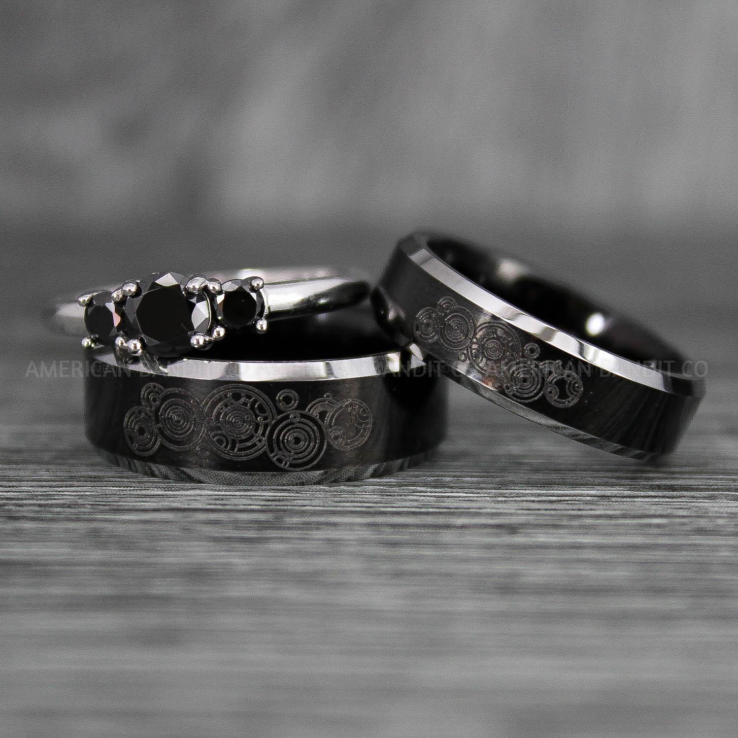 IMG_7503 Dr Who Rings, Dr Who Wedding Rings, Dr Who Jewelry, Gallifreyan Rings, Gallifreyan Wedding Rings, Gallifreyan Wedding Bands, Gallifreyan Jewelry - Image 1