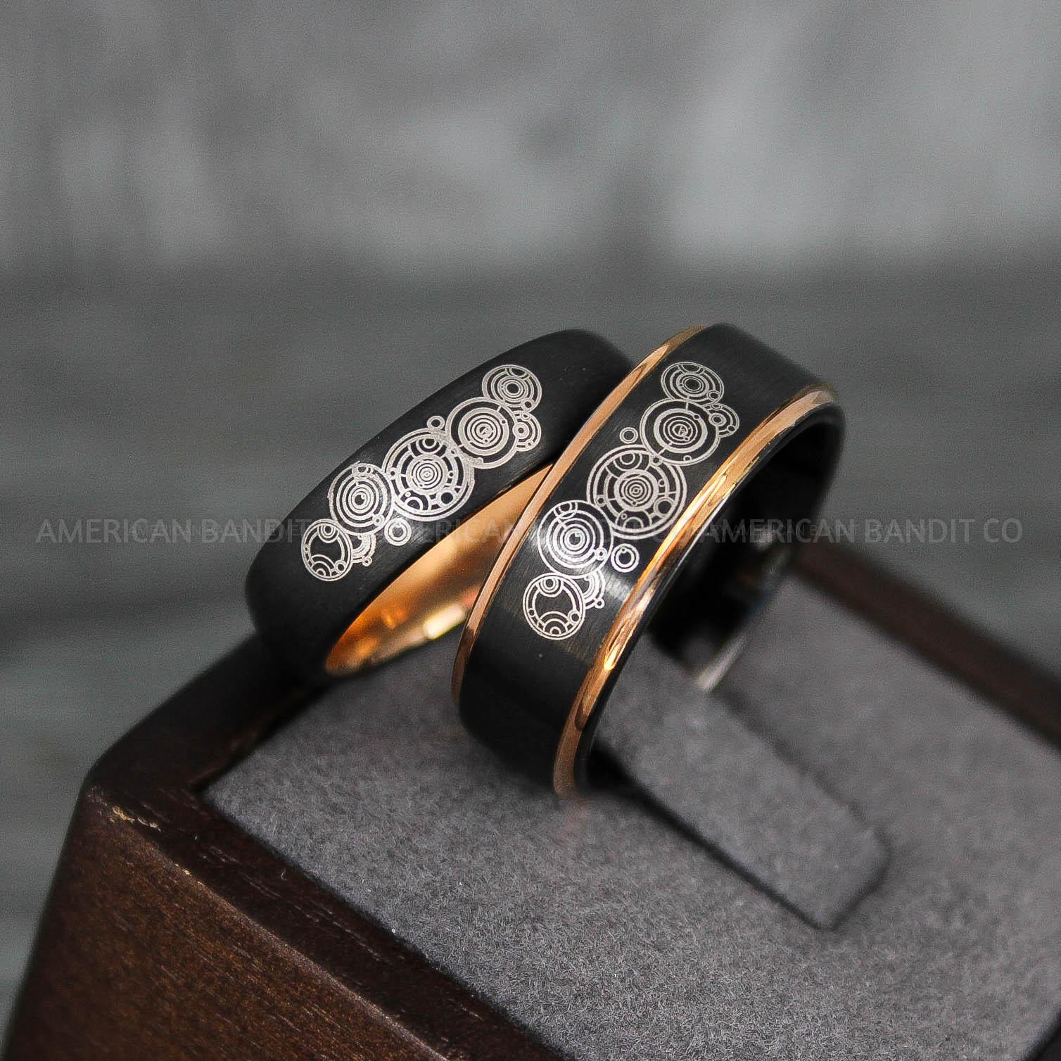 IMG_7517 Dr Who Rings, Dr Who Wedding Rings, Dr Who Jewelry, Gallifreyan Rings, Gallifreyan Wedding Rings, Gallifreyan Wedding Bands, Gallifreyan Jewelry - Image 1