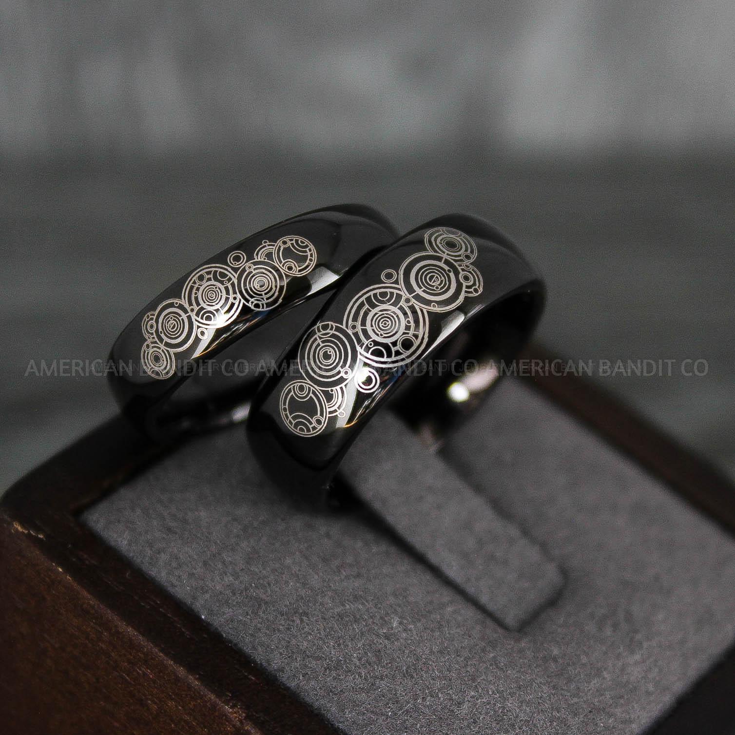 IMG_7534 Dr Who Rings, Dr Who Wedding Rings, Dr Who Jewelry, Gallifreyan Rings, Gallifreyan Wedding Rings, Gallifreyan Wedding Bands, Gallifreyan Jewelry - Image 1