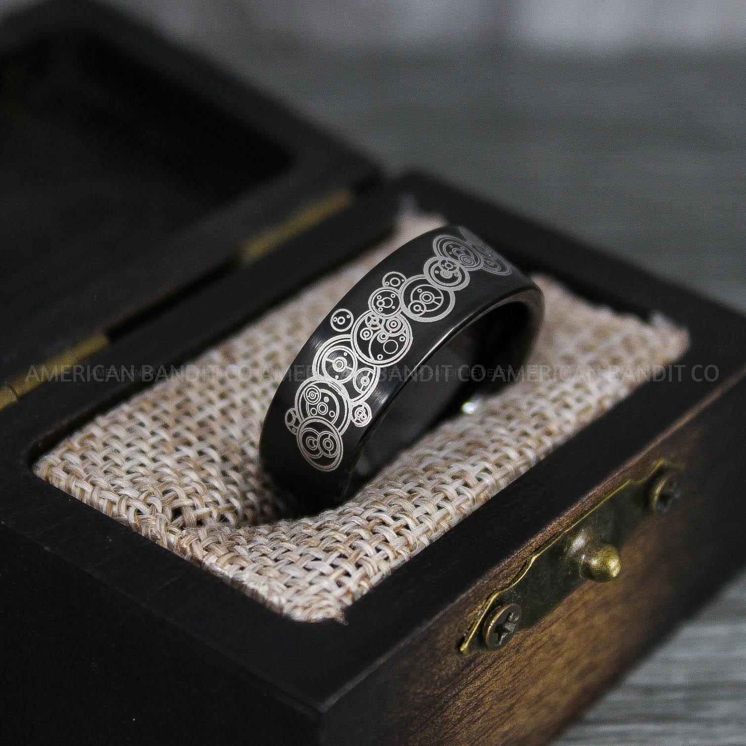 IMG_7535 Dr Who Rings, Dr Who Wedding Rings, Dr Who Jewelry, Gallifreyan Rings, Gallifreyan Wedding Rings, Gallifreyan Wedding Bands, Gallifreyan Jewelry - Image 1