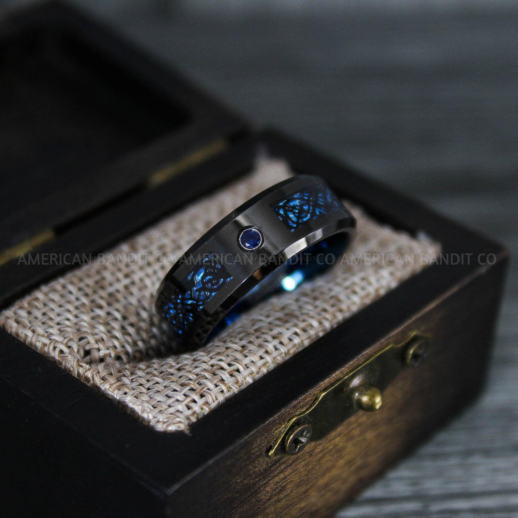 IMG_7556 Vikings Ring, Dragon Ring, Dragon Scroll Ring, Vikings Wedding Band, Black Wedding Band - Image 1