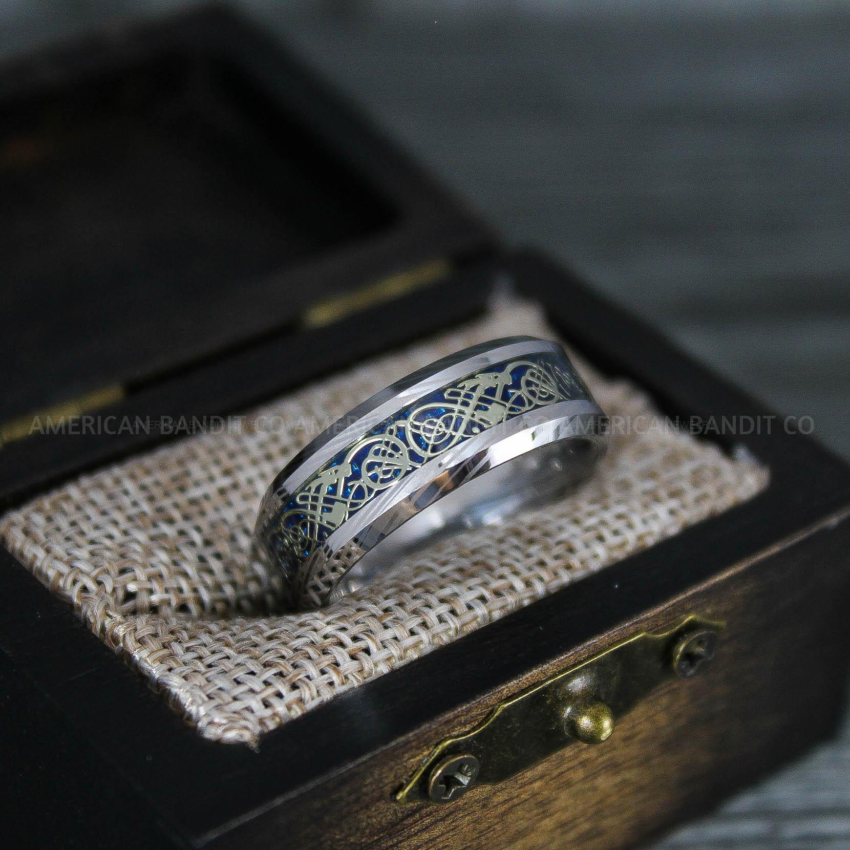 IMG_7565 Vikings Ring, Dragon Ring, Dragon Scroll Ring, Vikings Wedding Band, Silver Wedding Band - Image 1