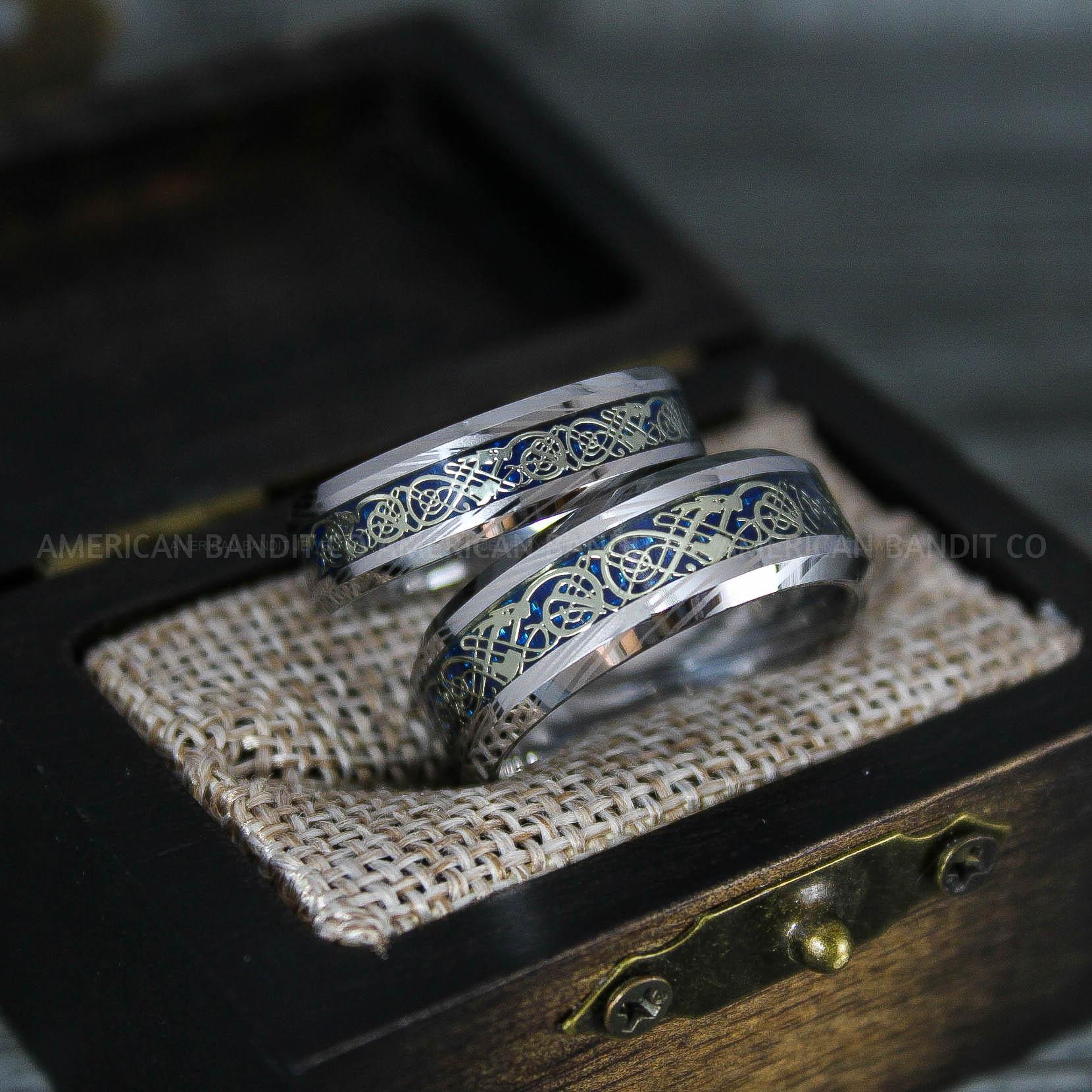 IMG_7566 Vikings Rings, Dragon Rings, Dragon Scroll Rings, Vikings Wedding Bands, Silver Wedding Bands - Image 1