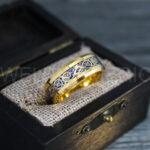 Vikings Rings, Dragon Rings, Dragon Scroll Rings, Vikings Wedding Bands, Yellow Gold Wedding Band - Image 4