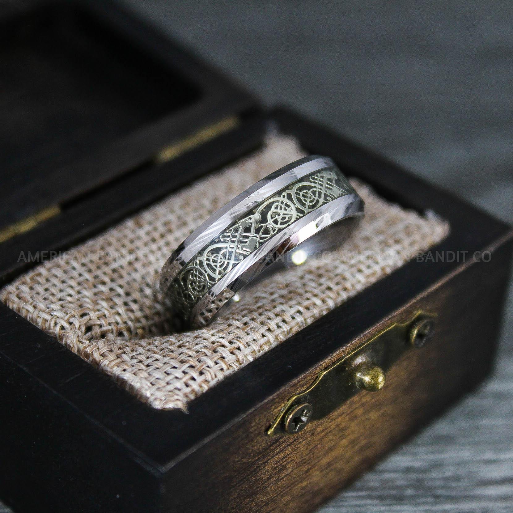 IMG_7577 Vikings Ring, Dragon Ring, Dragon Scroll Ring, Vikings Wedding Band, Silver Wedding Band - Image 1