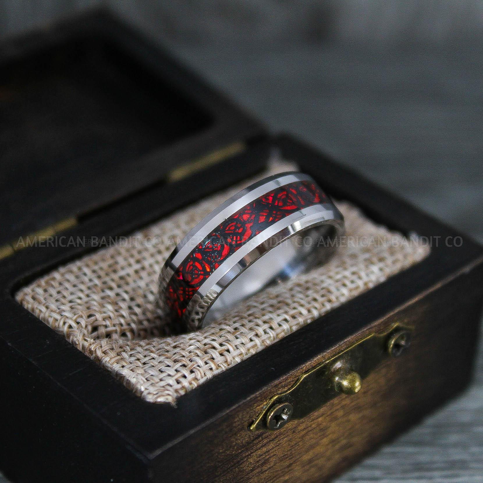 IMG_7581 Vikings Ring, Dragon Ring, Dragon Scroll Ring, Vikings Wedding Band, Silver Wedding Band - Image 1