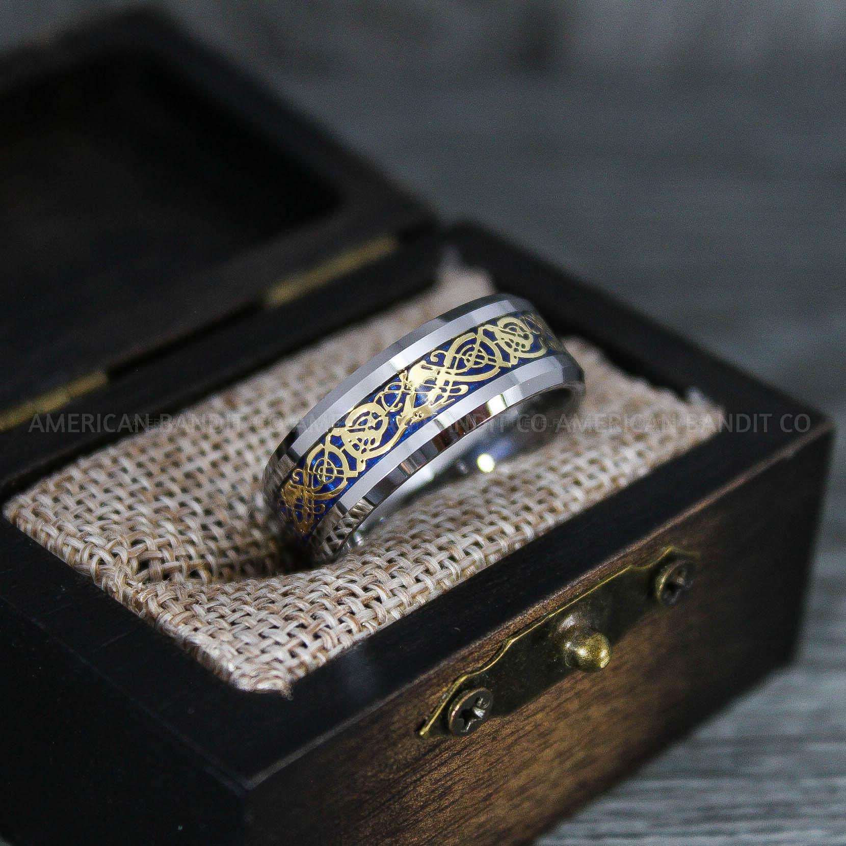 IMG_7583 Vikings Rings, Dragon Rings, Dragon Scroll Rings, Vikings Wedding Bands, Silver Wedding Band - Image 1