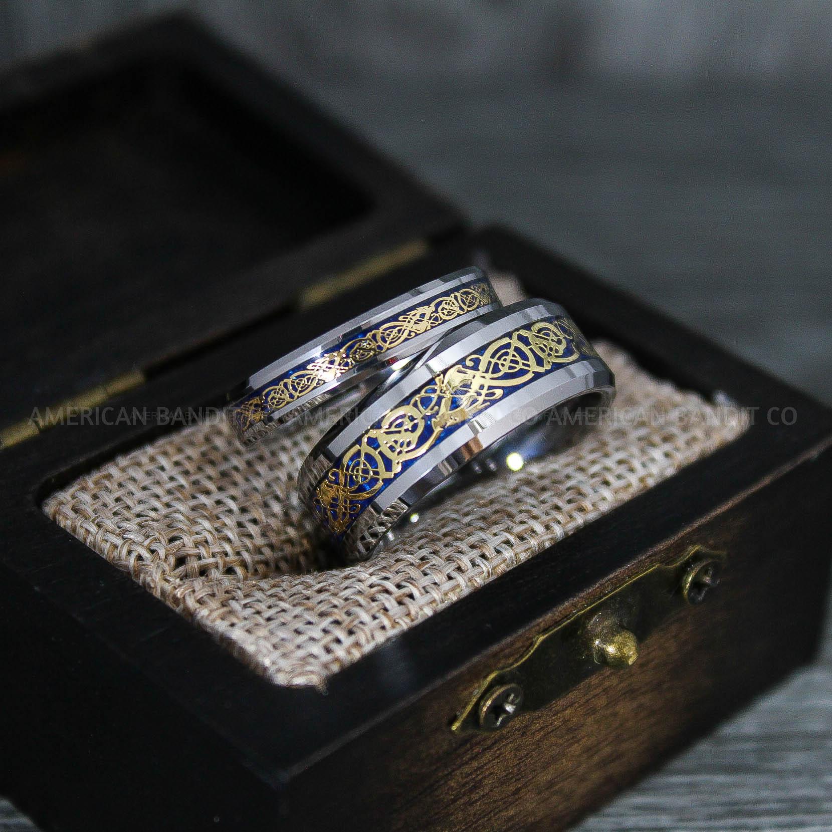 IMG_7584 Vikings Rings, Dragon Rings, Dragon Scroll Rings, Vikings Wedding Bands, Silver Wedding Bands - Image 1