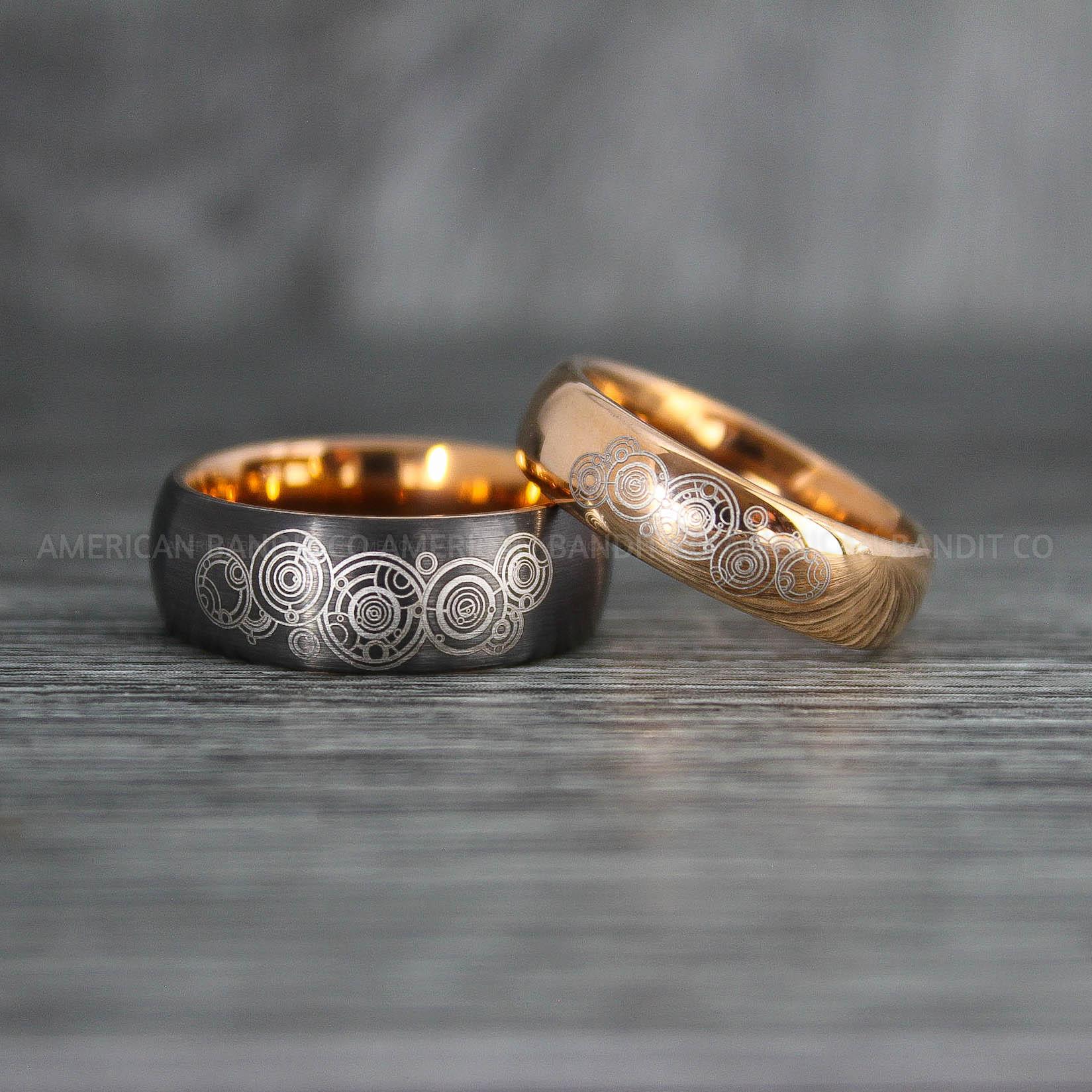 IMG_7663 Dr Who Rings, Dr Who Wedding Rings, Dr Who Jewelry, Gallifreyan Rings, Gallifreyan Wedding Rings, Gallifreyan Wedding Bands, Gallifreyan Jewelry - Image 1