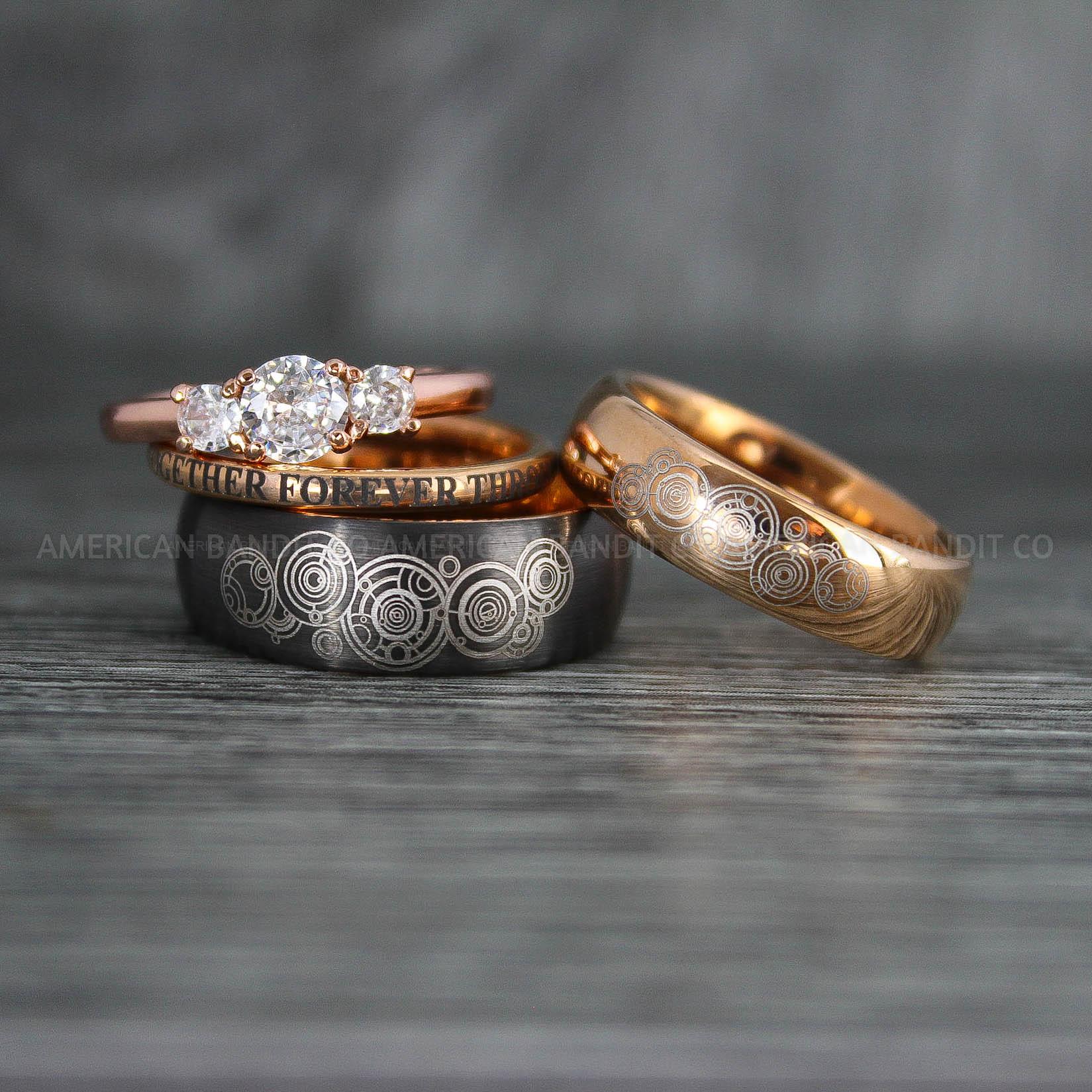 IMG_7668 Dr Who Rings, Dr Who Wedding Rings, Dr Who Jewelry, Gallifreyan Rings, Gallifreyan Wedding Rings, Gallifreyan Wedding Bands, Gallifreyan Jewelry - Image 1