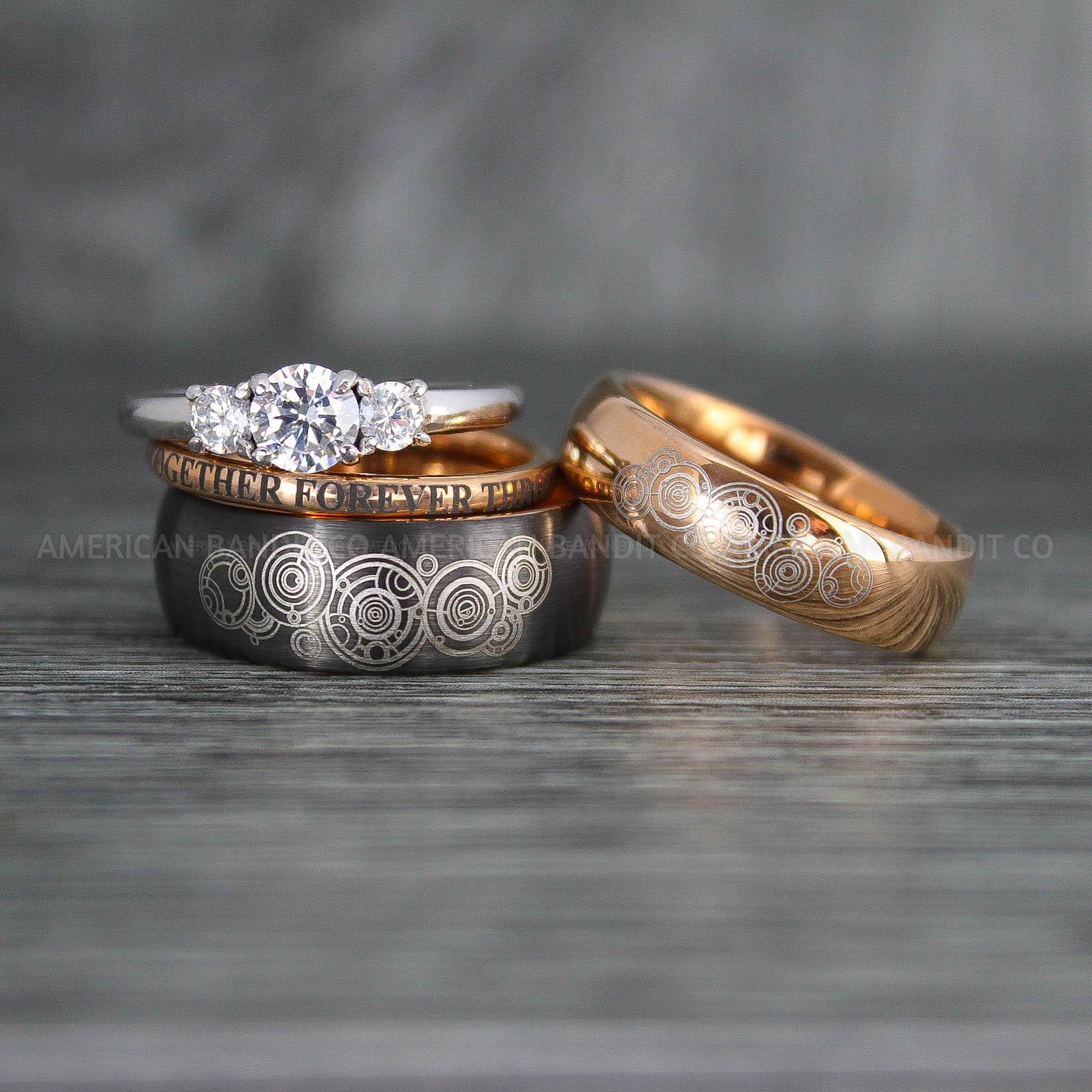 IMG_7669 Dr Who Rings, Dr Who Wedding Rings, Dr Who Jewelry, Gallifreyan Rings, Gallifreyan Wedding Rings, Gallifreyan Wedding Bands, Gallifreyan Jewelry - Image 1