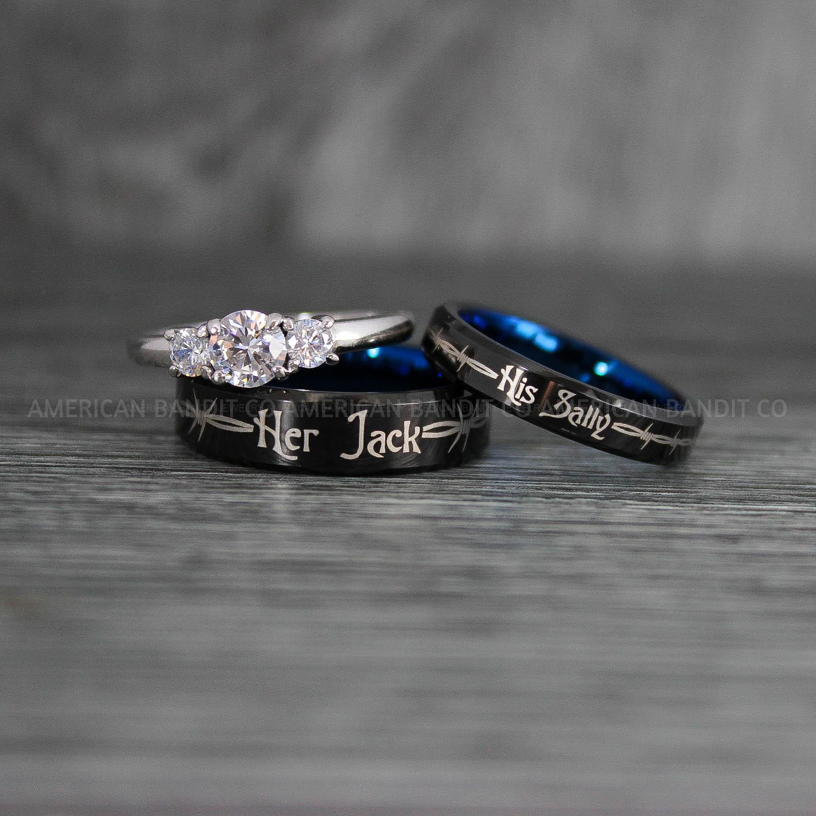 IMG_7675 Jack and Sally Rings, Jack and Sally Wedding Bands, Couple Rings, Jack and Sally Wedding Rings - Image 1