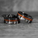 Player 1 Player 2 Rings, Gamer Rings, Couple Rings, Gamer Couple Wedding Bands, Gamer Wedding Rings