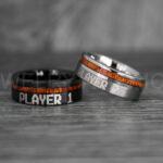 Player 1 Player 2 Rings, Gamer Rings, Couple Rings, Gamer Couple Wedding Bands, Gamer Wedding Rings