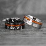 Player 1 Player 2 Rings, Gamer Rings, Couple Rings, Gamer Couple Wedding Bands, Gamer Wedding Rings