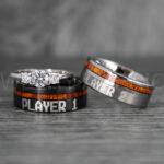 Player 1 Player 2 Rings, Gamer Rings, Couple Rings, Gamer Couple Wedding Bands, Gamer Wedding Rings