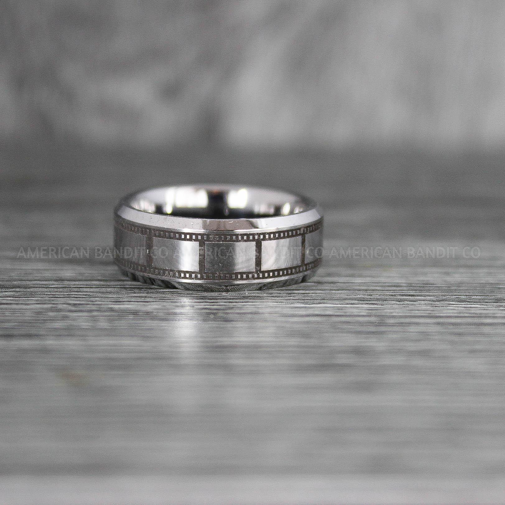 IMG_7638 Filmstrip Ring, Photography Ring, Camera Ring, Lens Ring, Camera Lens Ring, Silver Ring, Silver Tungsten Wedding Band, Silver Wedding Band - Image 1