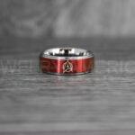 Star Trek Ring, Star Trek Wedding Band, Red Star Trek Wedding Ring, Star Trek Wedding Ring, Star Trek Jewelry