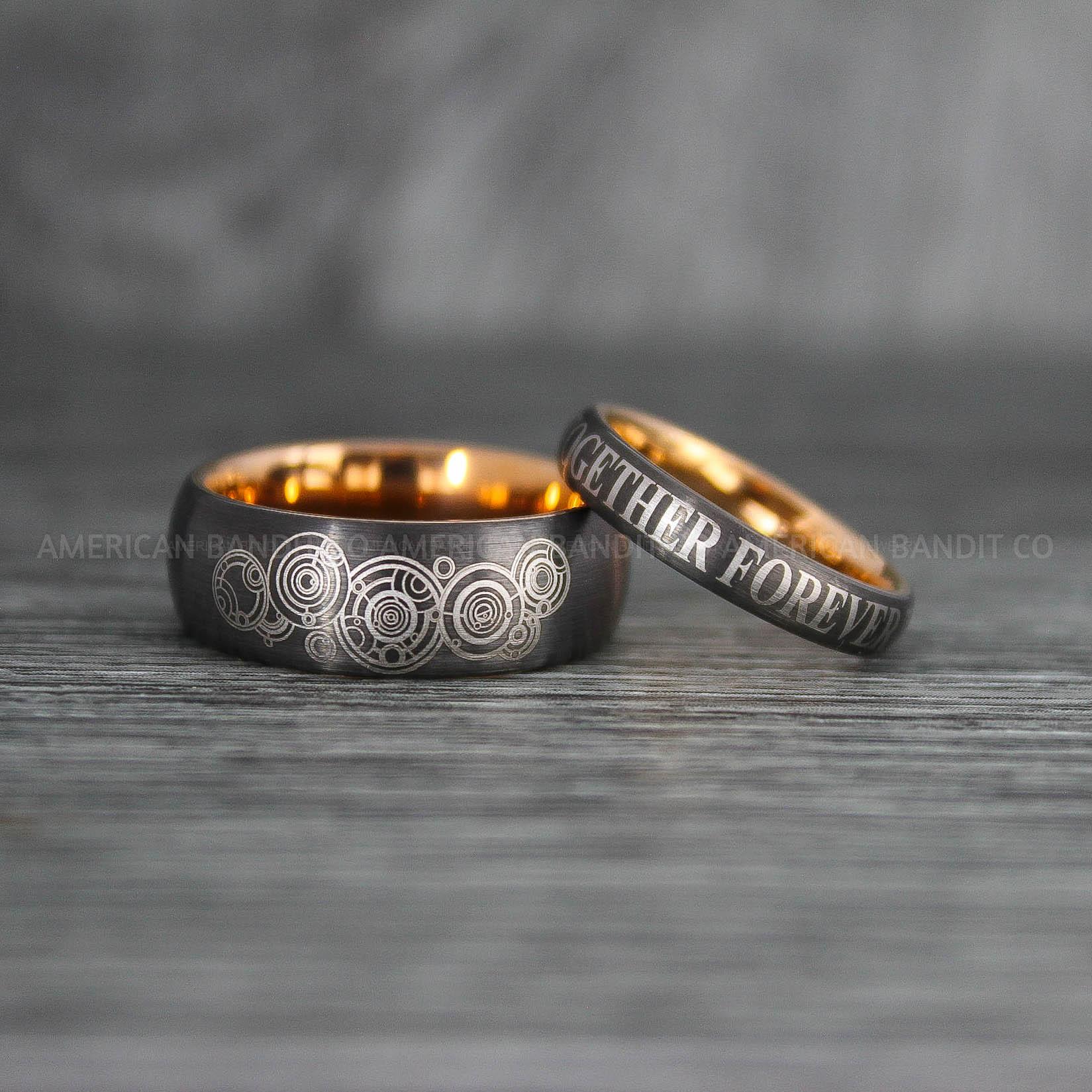 IMG_7662 Dr Who Rings, Dr Who Wedding Rings, Dr Who Jewelry, Gallifreyan Rings, Gallifreyan Wedding Rings, Gallifreyan Wedding Bands, Gallifreyan Jewelry - Image 1