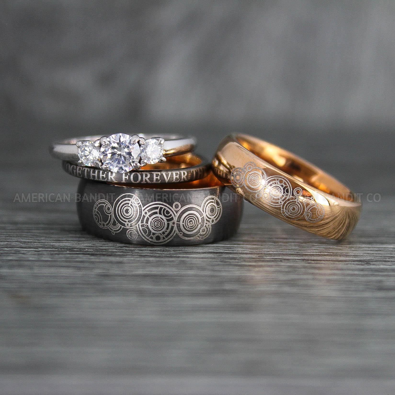 IMG_7665 Dr Who Rings, Dr Who Wedding Rings, Dr Who Jewelry, Gallifreyan Rings, Gallifreyan Wedding Rings, Gallifreyan Wedding Bands, Gallifreyan Jewelry - Image 1