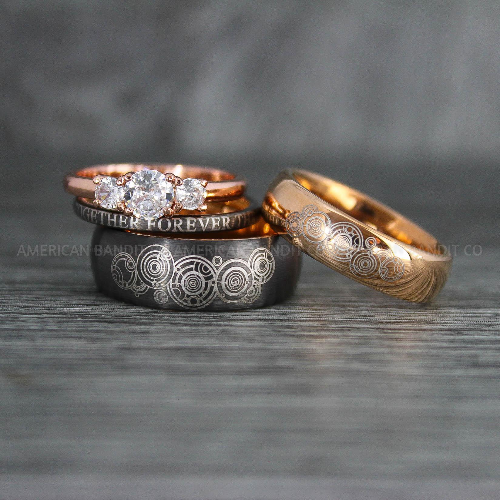 IMG_7666 Dr Who Rings, Dr Who Wedding Rings, Dr Who Jewelry, Gallifreyan Rings, Gallifreyan Wedding Rings, Gallifreyan Wedding Bands, Gallifreyan Jewelry - Image 1