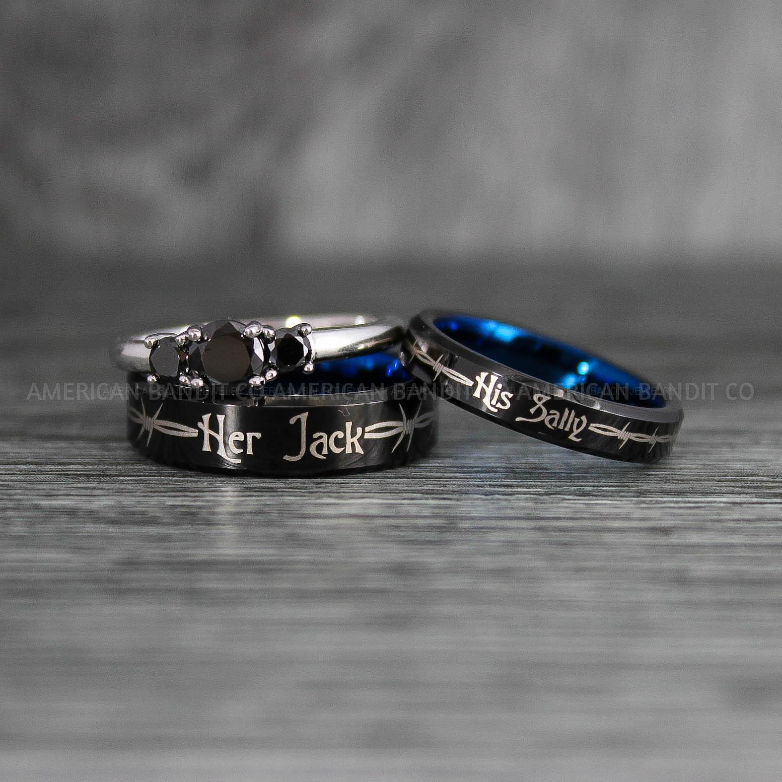 IMG_7676 Jack and Sally Rings, Jack and Sally Wedding Bands, Couple Rings, Jack and Sally Wedding Rings - Image 1
