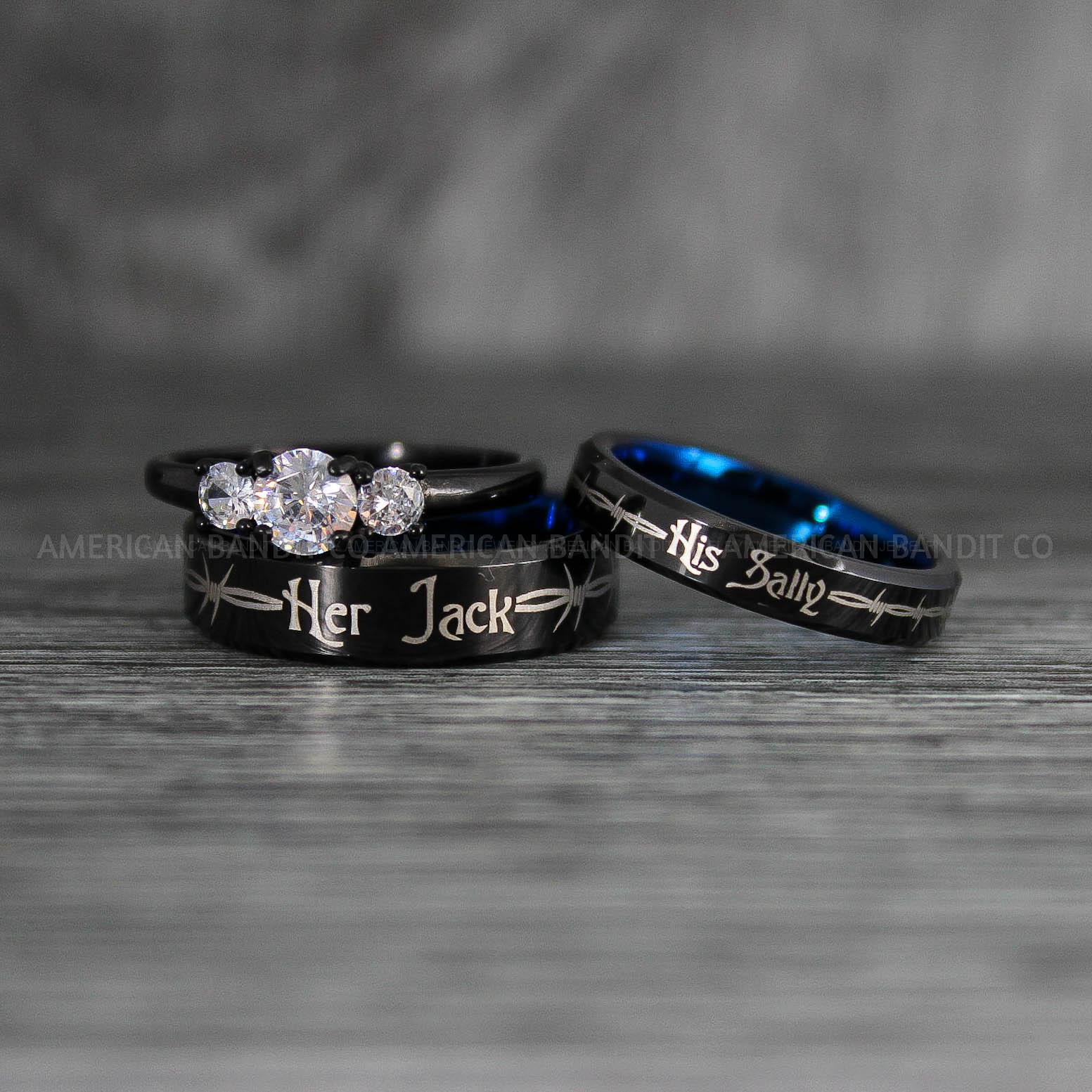 IMG_7677 Jack and Sally Rings, Jack and Sally Wedding Bands, Couple Rings, Jack and Sally Wedding Rings - Image 1