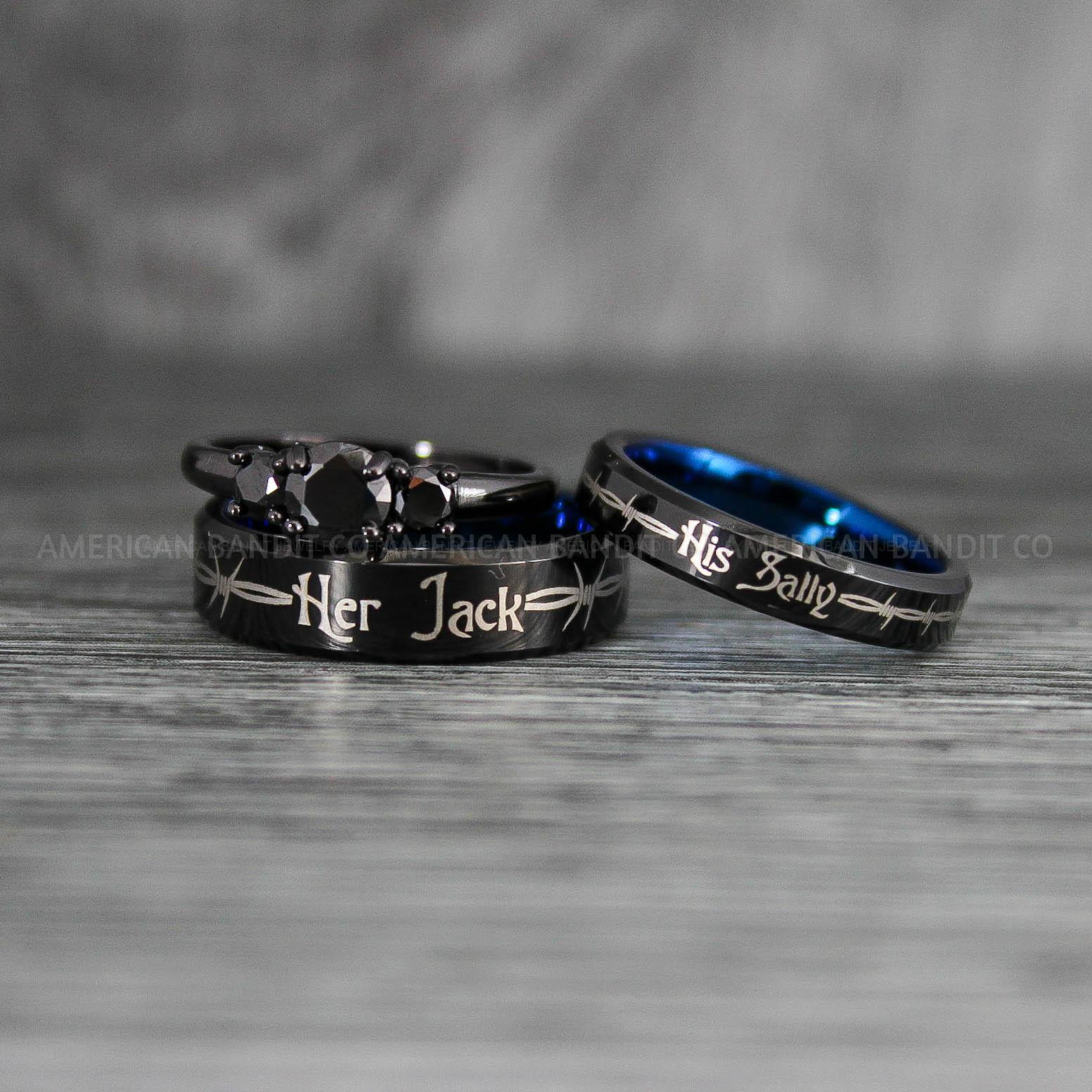 IMG_7679 Jack and Sally Rings, Jack and Sally Wedding Bands, Couple Rings, Jack and Sally Wedding Rings - Image 1