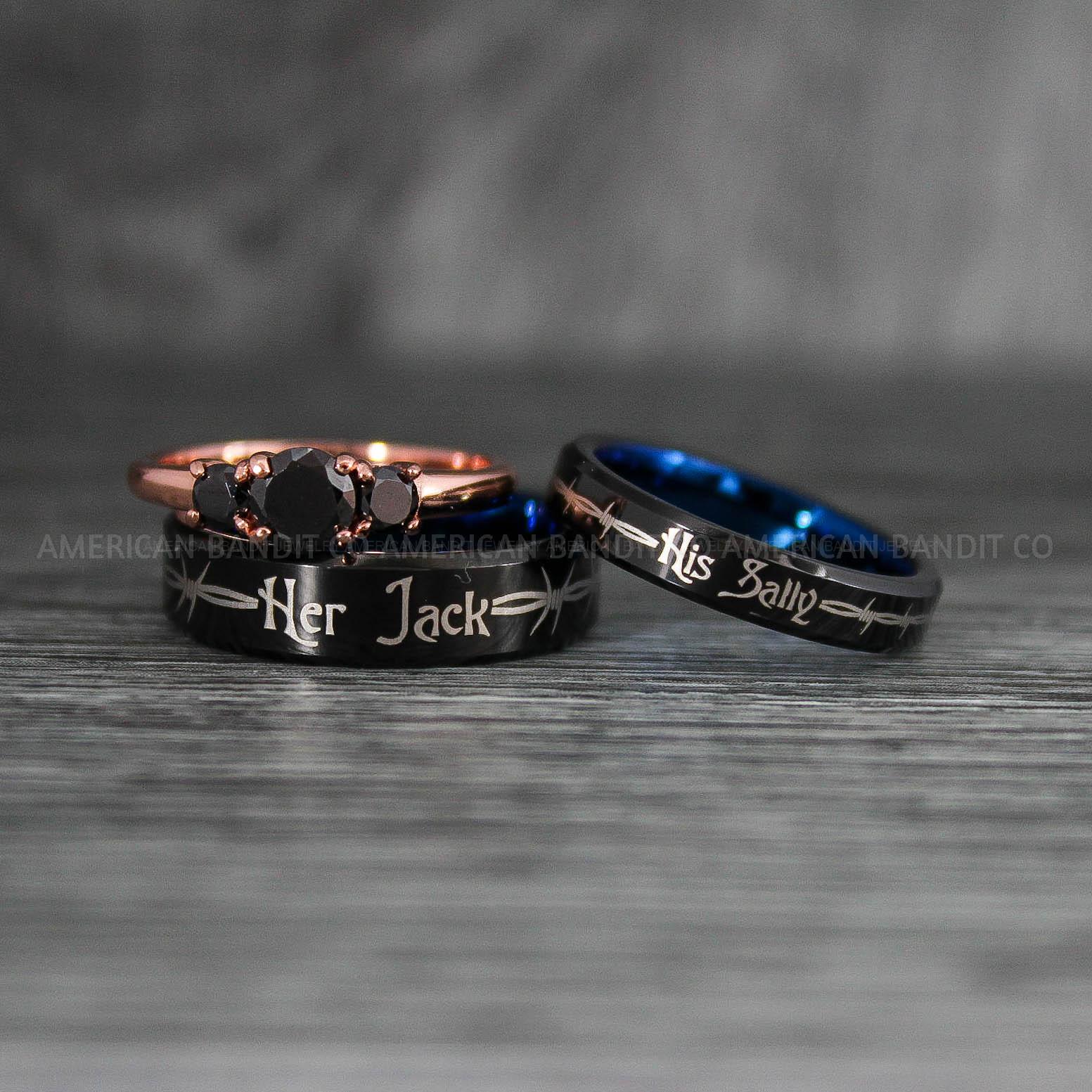 IMG_7680 Jack and Sally Rings, Jack and Sally Wedding Bands, Couple Rings, Jack and Sally Wedding Rings - Image 1