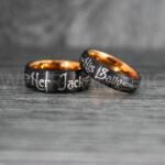 Jack and Sally Rings, Jack and Sally Wedding Bands, Couple Rings, Jack and Sally Wedding Rings - Image 2