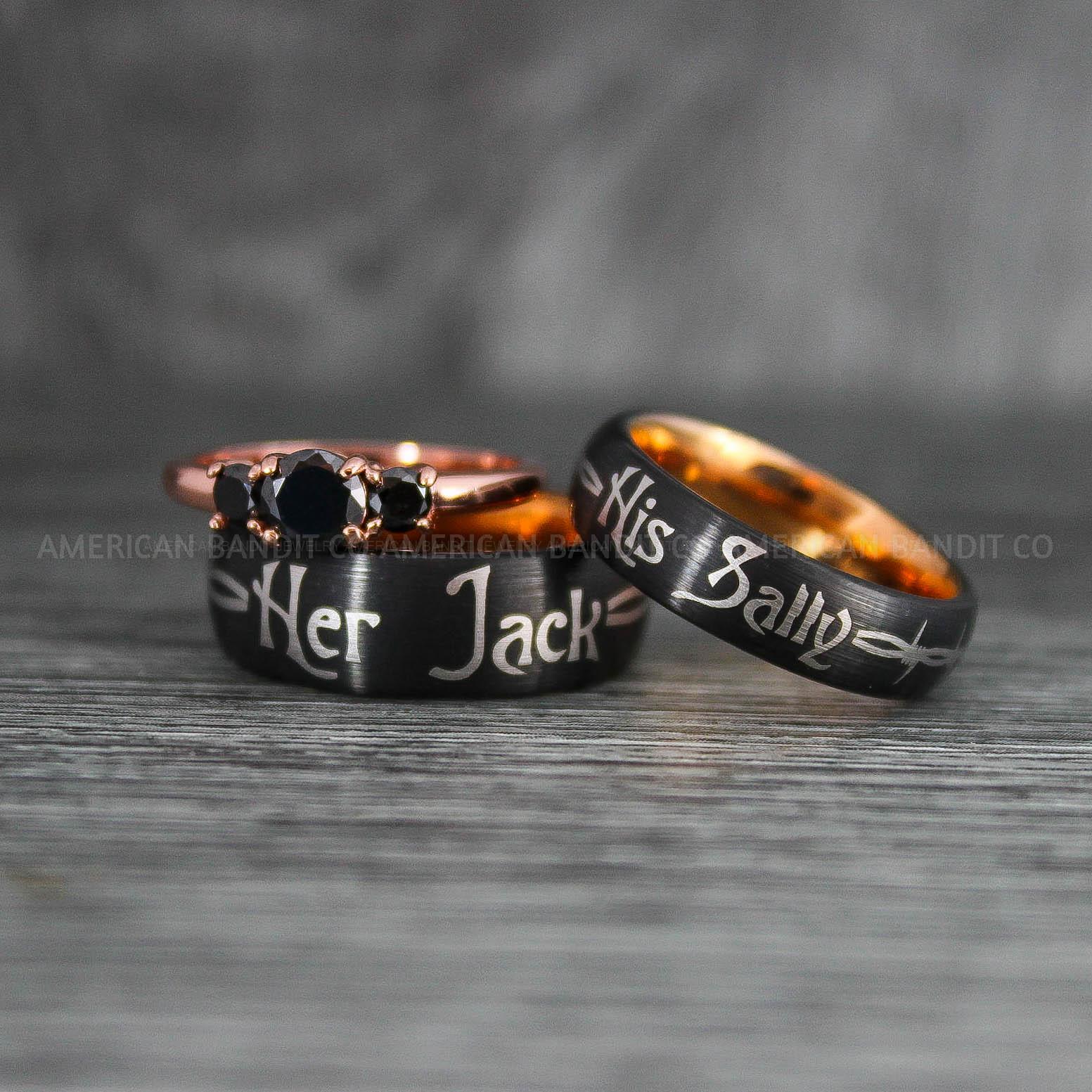 IMG_7682 Jack and Sally Rings, Jack and Sally Wedding Bands, Couple Rings, Jack and Sally Wedding Rings - Image 1