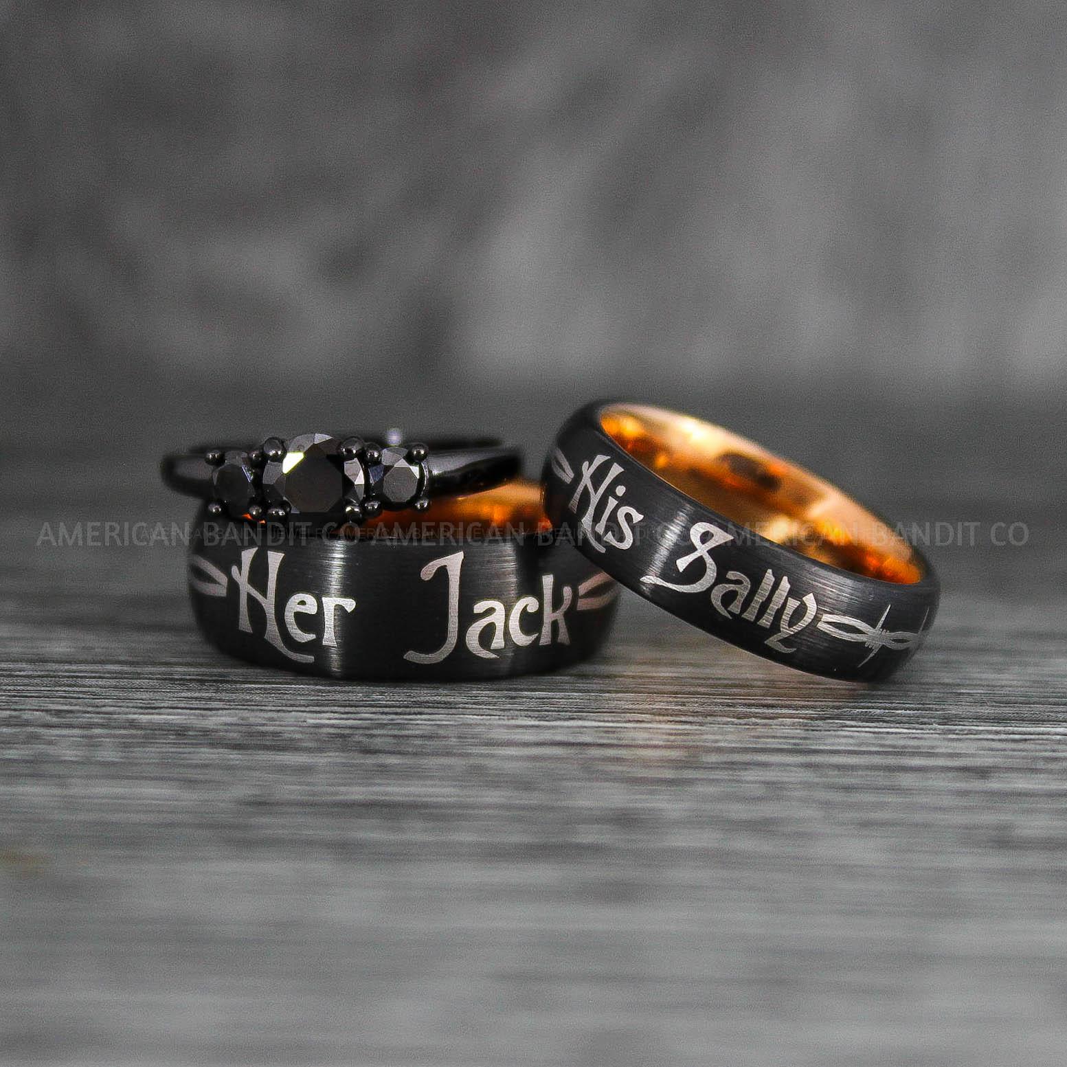 IMG_7684 Jack and Sally Rings, Jack and Sally Wedding Bands, Couple Rings, Jack and Sally Wedding Rings - Image 1