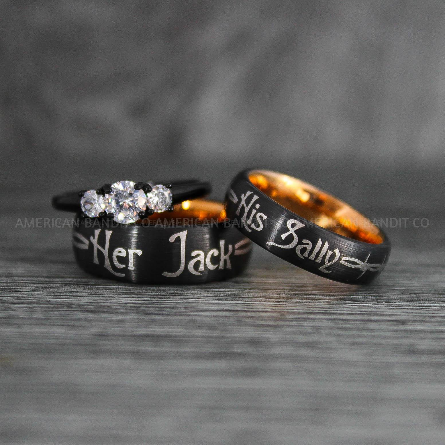 IMG_7685 Jack and Sally Rings, Jack and Sally Wedding Bands, Couple Rings, Jack and Sally Wedding Rings - Image 1