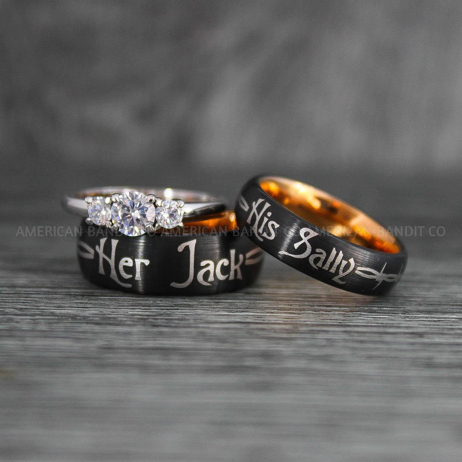 IMG_7687 Jack and Sally Rings, Jack and Sally Wedding Bands, Couple Rings, Jack and Sally Wedding Rings - Image 1