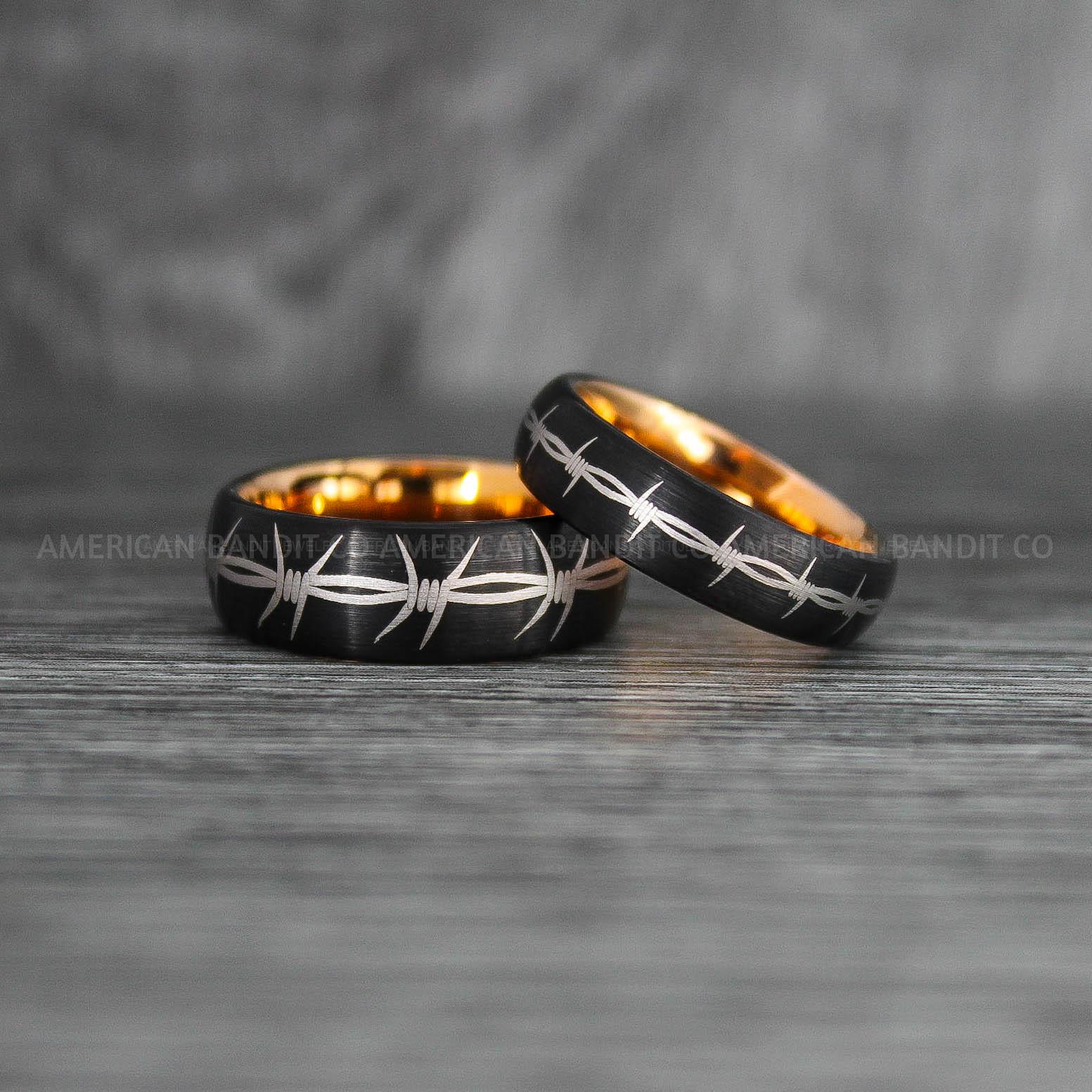 IMG_7689 Barb Wire Ring, Barbed Wire Ring, Barb Wire Wedding Ring, Couple Rings, Biker Rings - Image 1