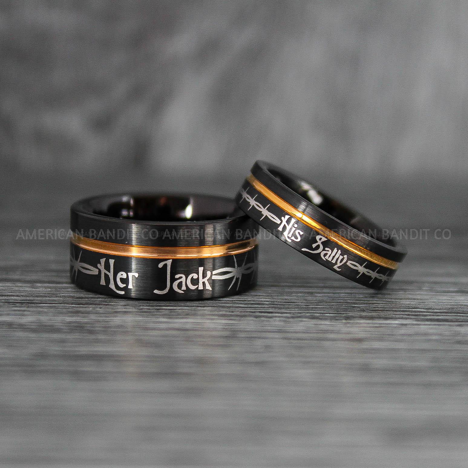 IMG_7697 Jack and Sally Rings, Jack and Sally Wedding Bands, Couple Rings, Jack and Sally Wedding Rings - Image 1