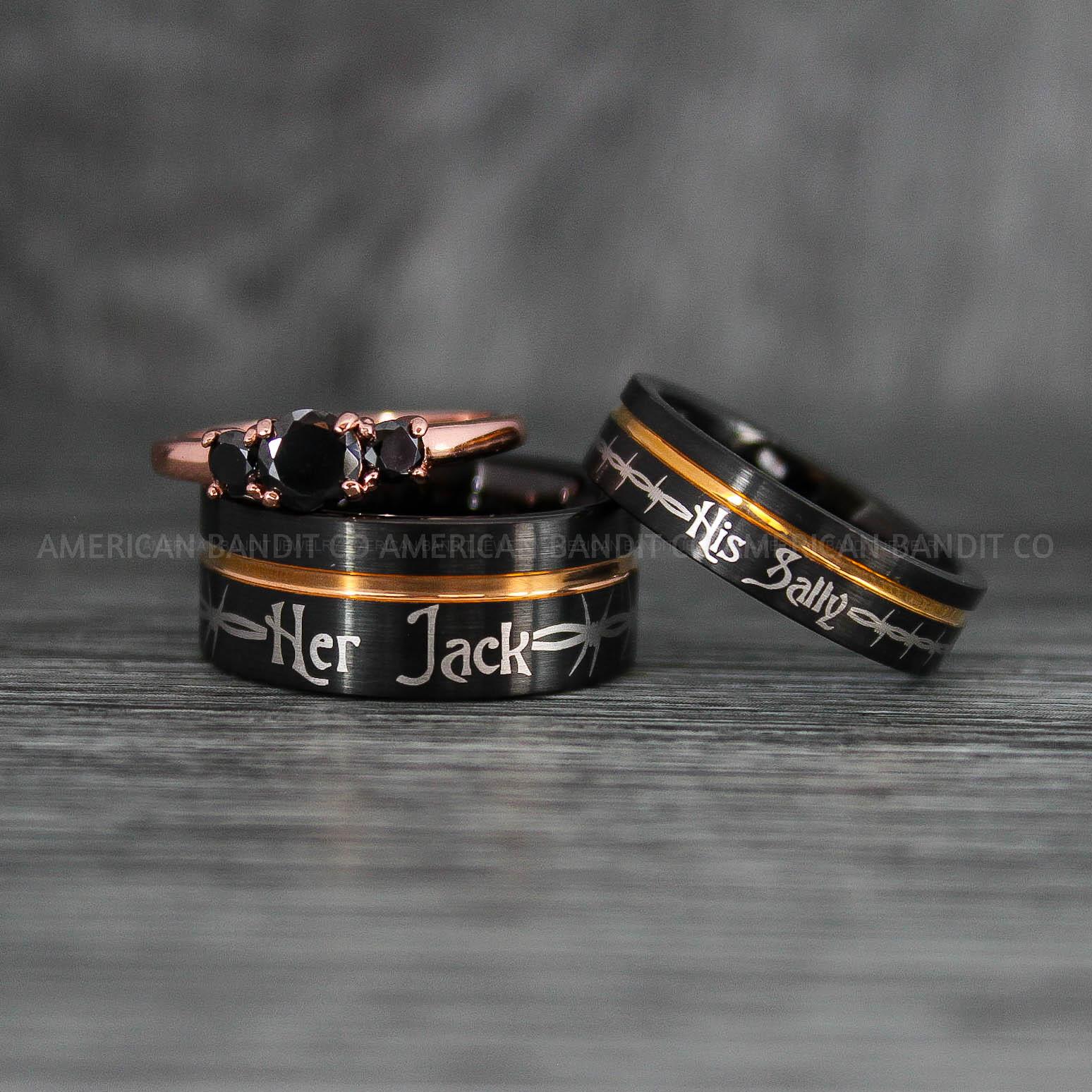 IMG_7698 Jack and Sally Rings, Jack and Sally Wedding Bands, Couple Rings, Jack and Sally Wedding Rings - Image 1
