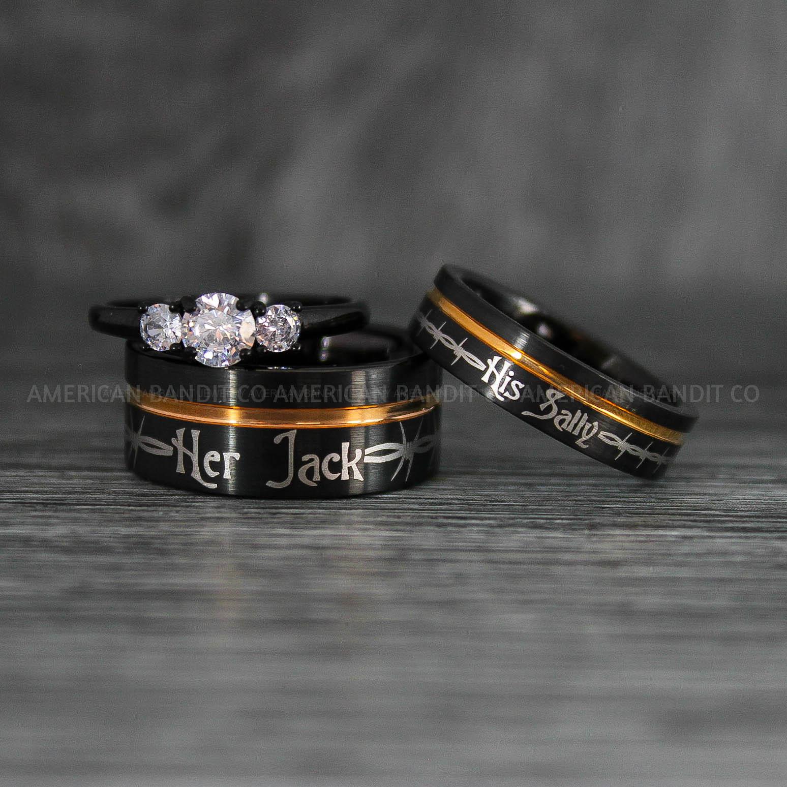 IMG_7699 Jack and Sally Rings, Jack and Sally Wedding Bands, Couple Rings, Jack and Sally Wedding Rings - Image 1