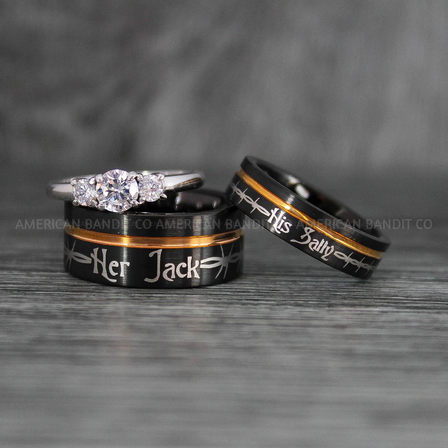 IMG_7701 Jack and Sally Rings, Jack and Sally Wedding Bands, Couple Rings, Jack and Sally Wedding Rings - Image 1