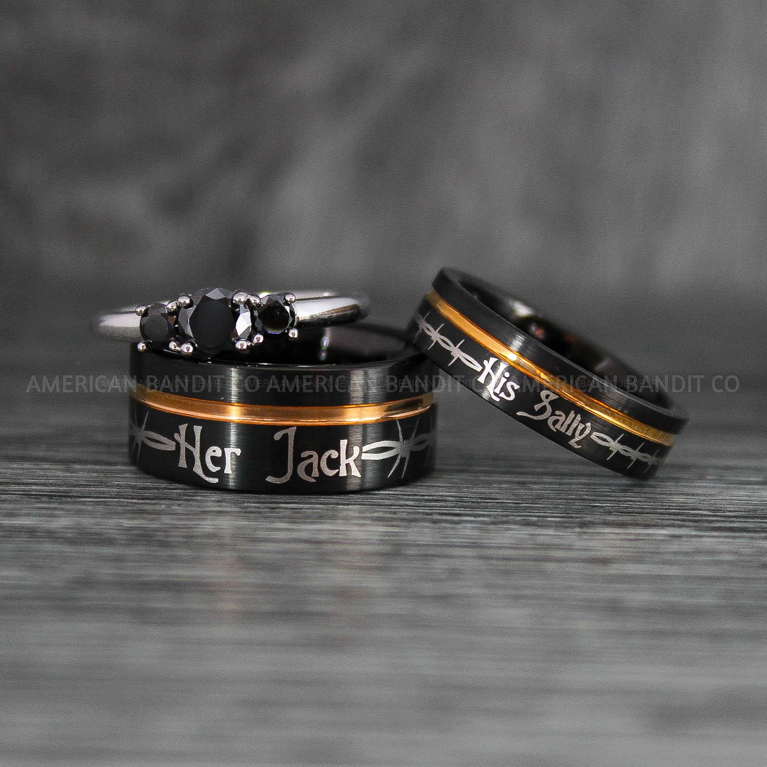IMG_7703 Jack and Sally Rings, Jack and Sally Wedding Bands, Couple Rings, Jack and Sally Wedding Rings - Image 1