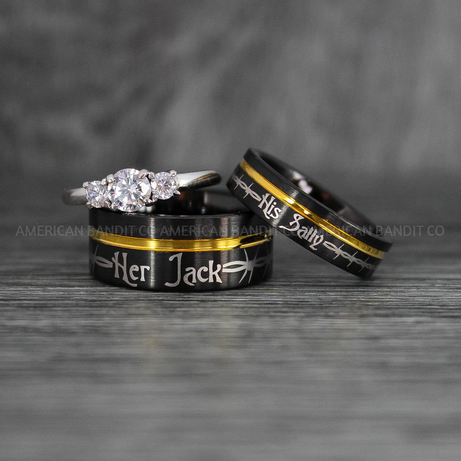 IMG_7711 Jack and Sally Rings, Jack and Sally Wedding Bands, Couple Rings, Jack and Sally Wedding Rings - Image 1