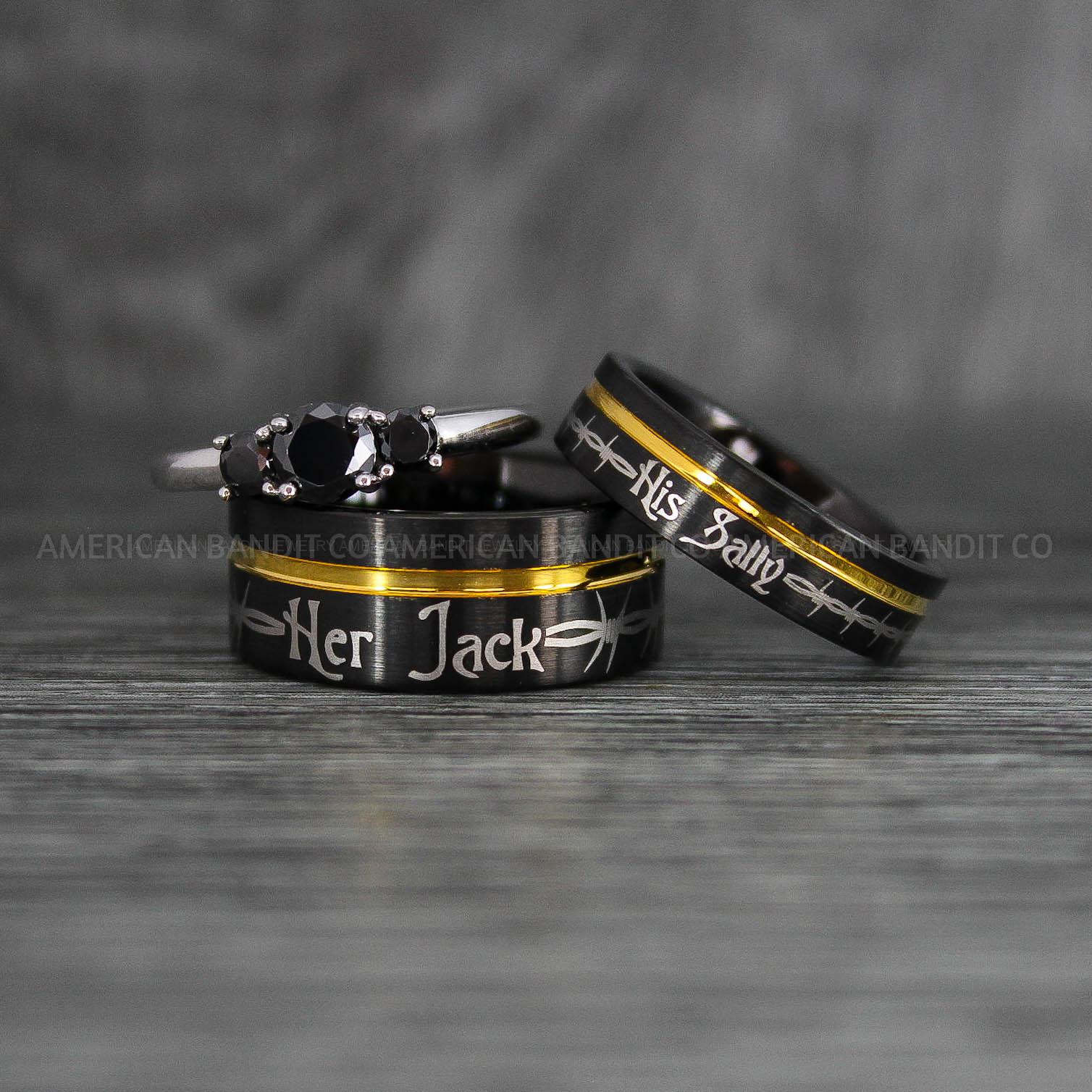 IMG_7712 Jack and Sally Rings, Jack and Sally Wedding Bands, Couple Rings, Jack and Sally Wedding Rings - Image 1