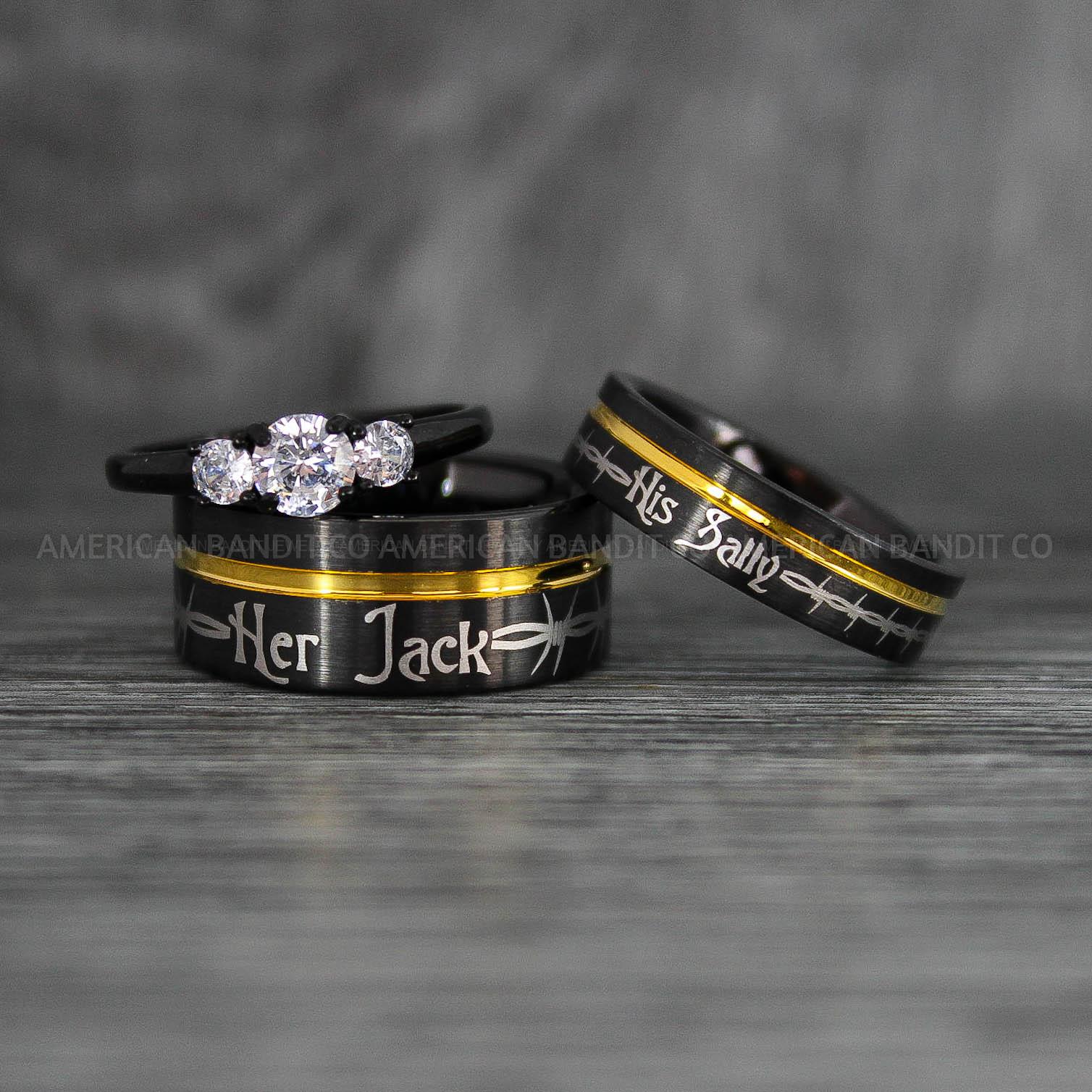 IMG_7714 Jack and Sally Rings, Jack and Sally Wedding Bands, Couple Rings, Jack and Sally Wedding Rings - Image 1