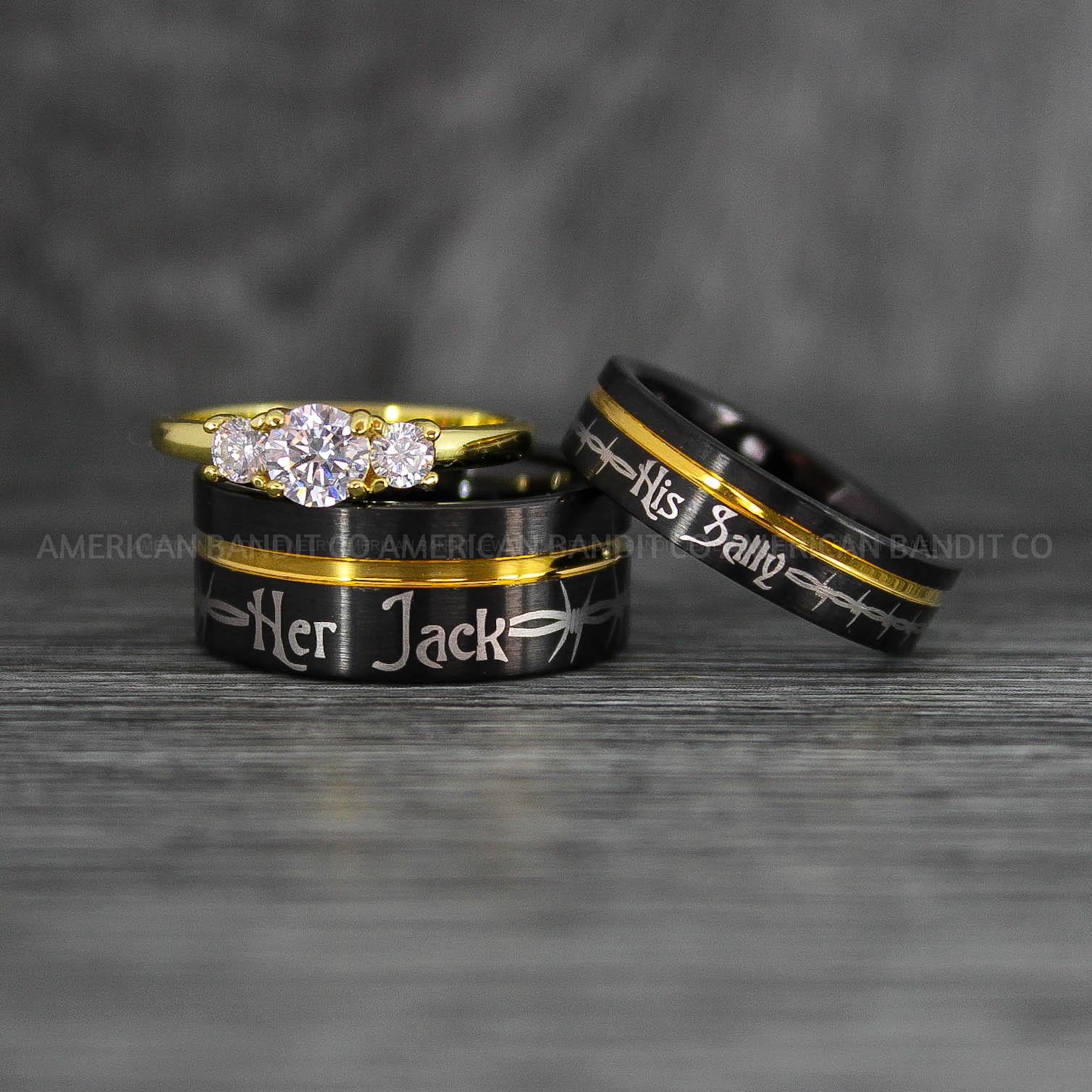 IMG_7715 Jack and Sally Rings, Jack and Sally Wedding Bands, Couple Rings, Jack and Sally Wedding Rings - Image 1