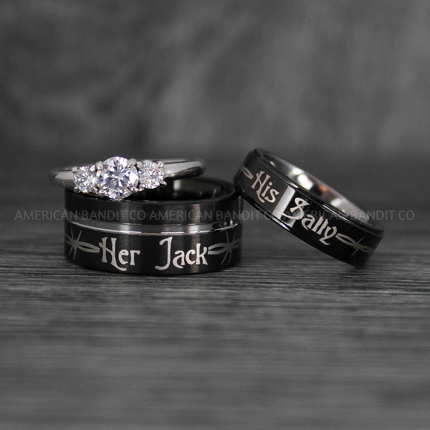 IMG_7722 Jack and Sally Rings, Jack and Sally Wedding Bands, Couple Rings, Jack and Sally Wedding Rings - Image 1