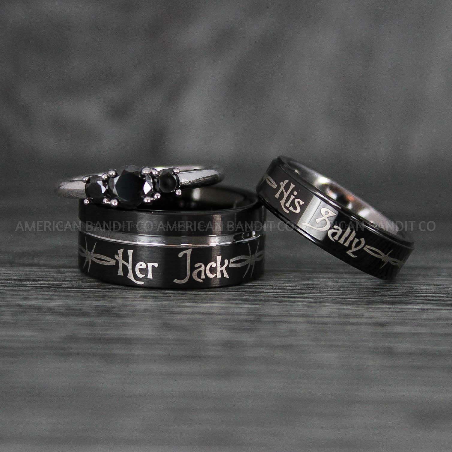 IMG_7723 Jack and Sally Rings, Jack and Sally Wedding Bands, Couple Rings, Jack and Sally Wedding Rings - Image 1