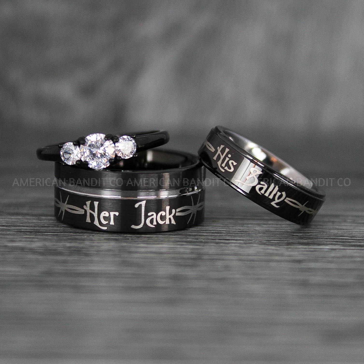 IMG_7724 Jack and Sally Rings, Jack and Sally Wedding Bands, Couple Rings, Jack and Sally Wedding Rings - Image 1