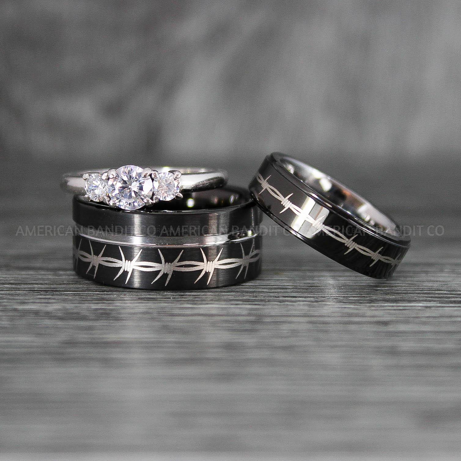 IMG_7730 Barb Wire Ring, Barbed Wire Ring, Barb Wire Wedding Ring, Couple Rings, Biker Rings - Image 1