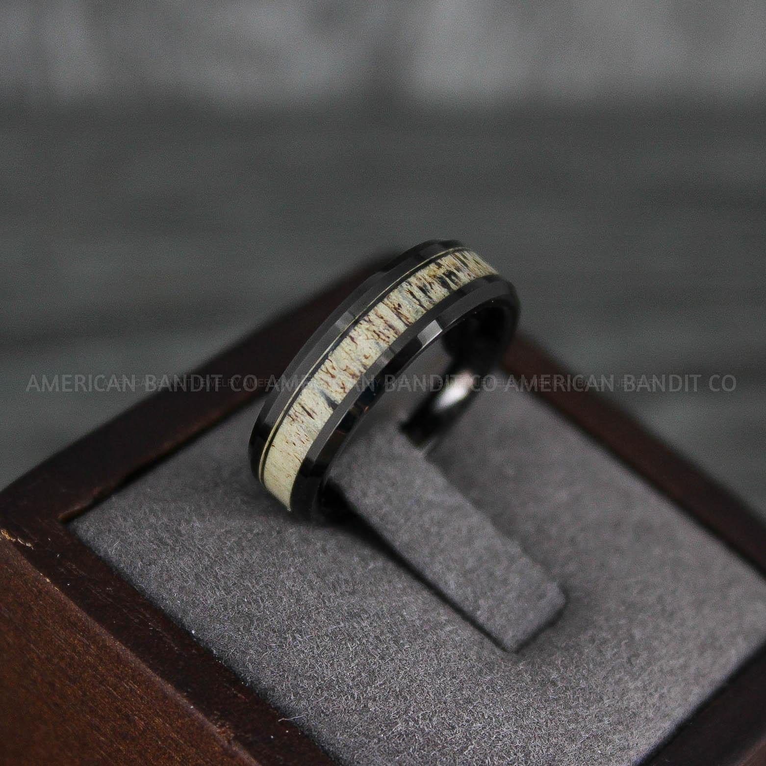 IMG_7774 Deer Antler Rings, Couple Rings, Antler Wedding Bands, Deer Hunting Rings, Deer Hunting Rings - Image 1